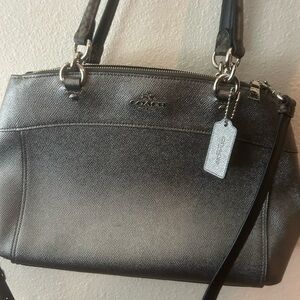 Coach Metallic Silver Shoulder Bag